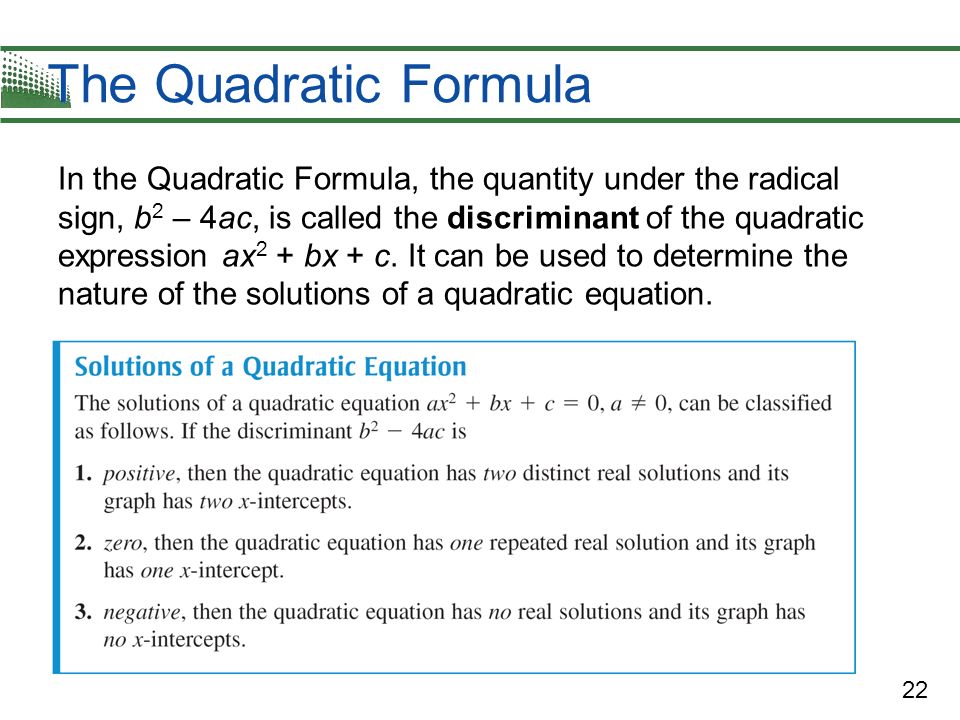 Why quadratic equation may have complex solutions?